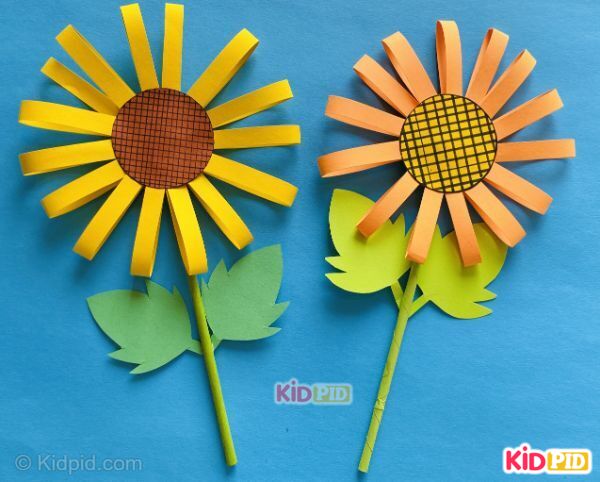 paper sunflower craft with yellow petals