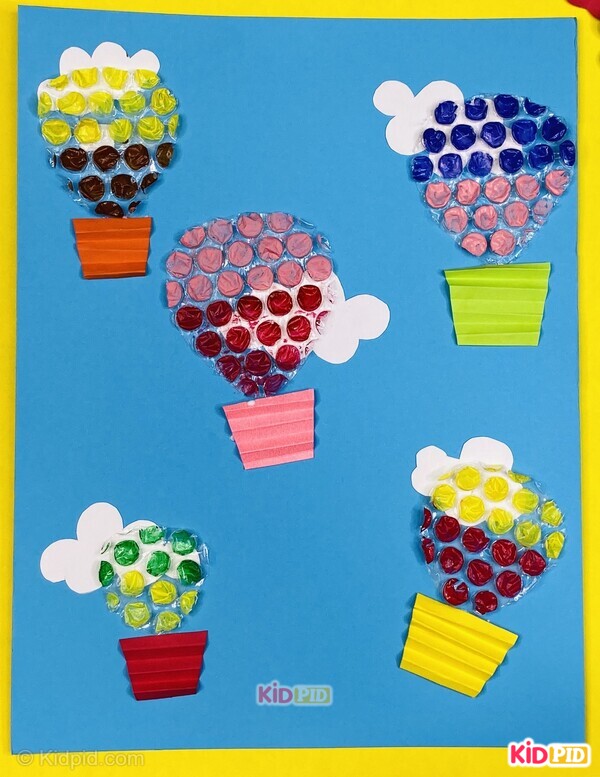 bubble wrap hot air balloon craft