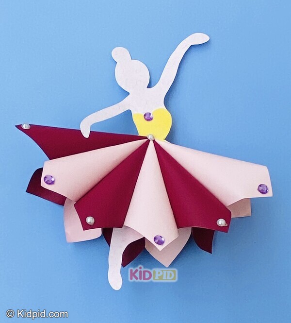 ballerina craft with folded paper dress
