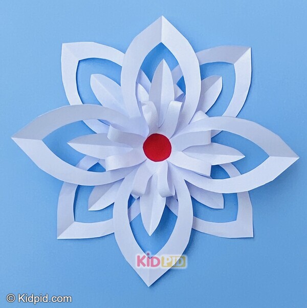 white 3d paper snowflake decoration