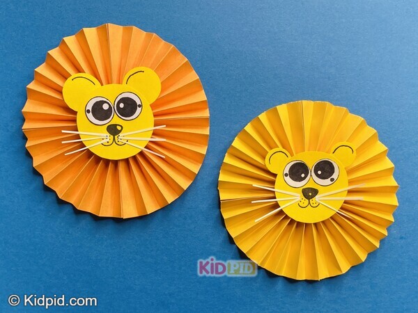 lion face rosette paper craft for kids