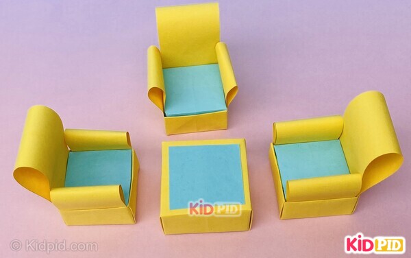 mini paper chairs and table craft