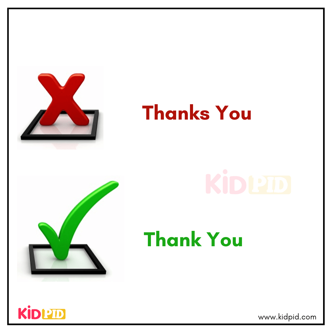 Correct English phrase Thank you example