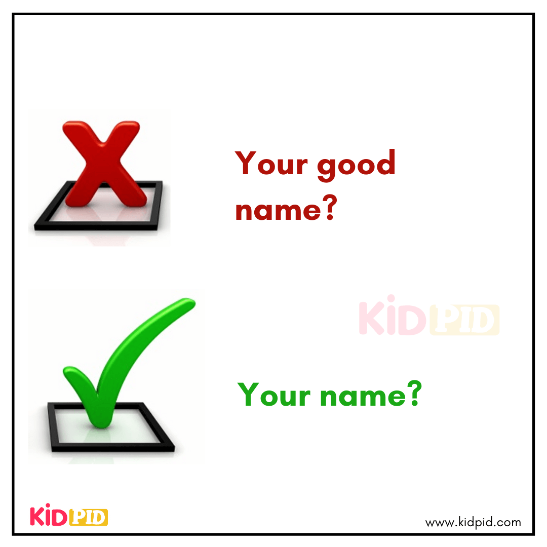 Common English correction for Your name