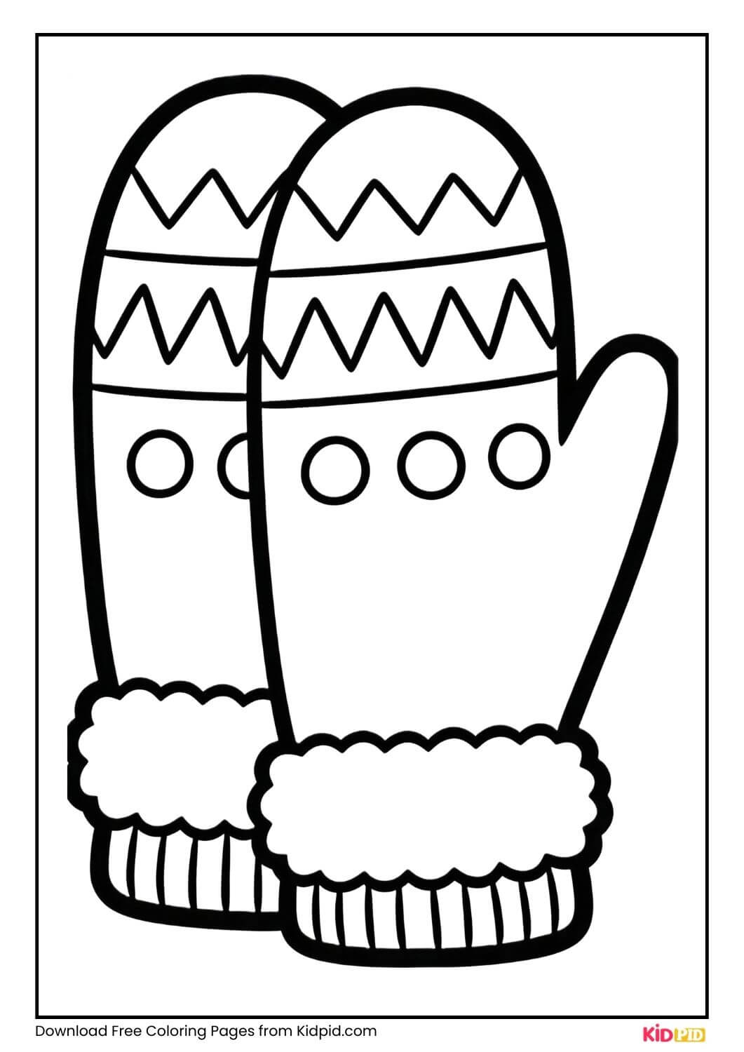 Cozy gloves coloring page for kids