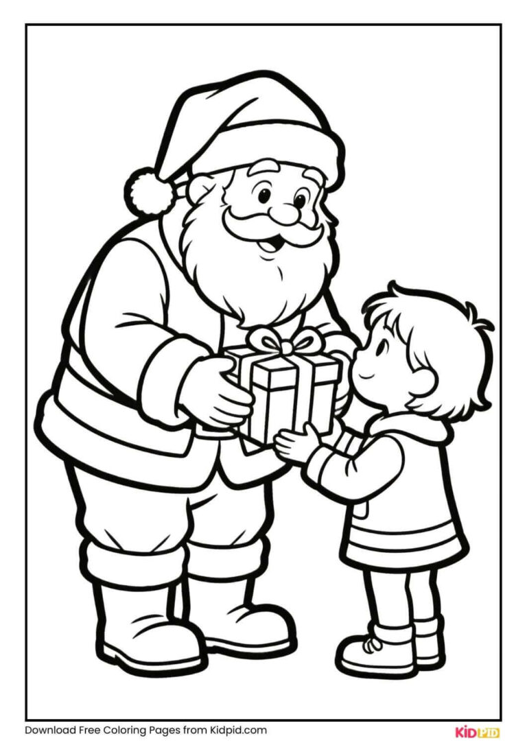 Christmas Santa Claus Coloring Pages for Kids - Kidpid