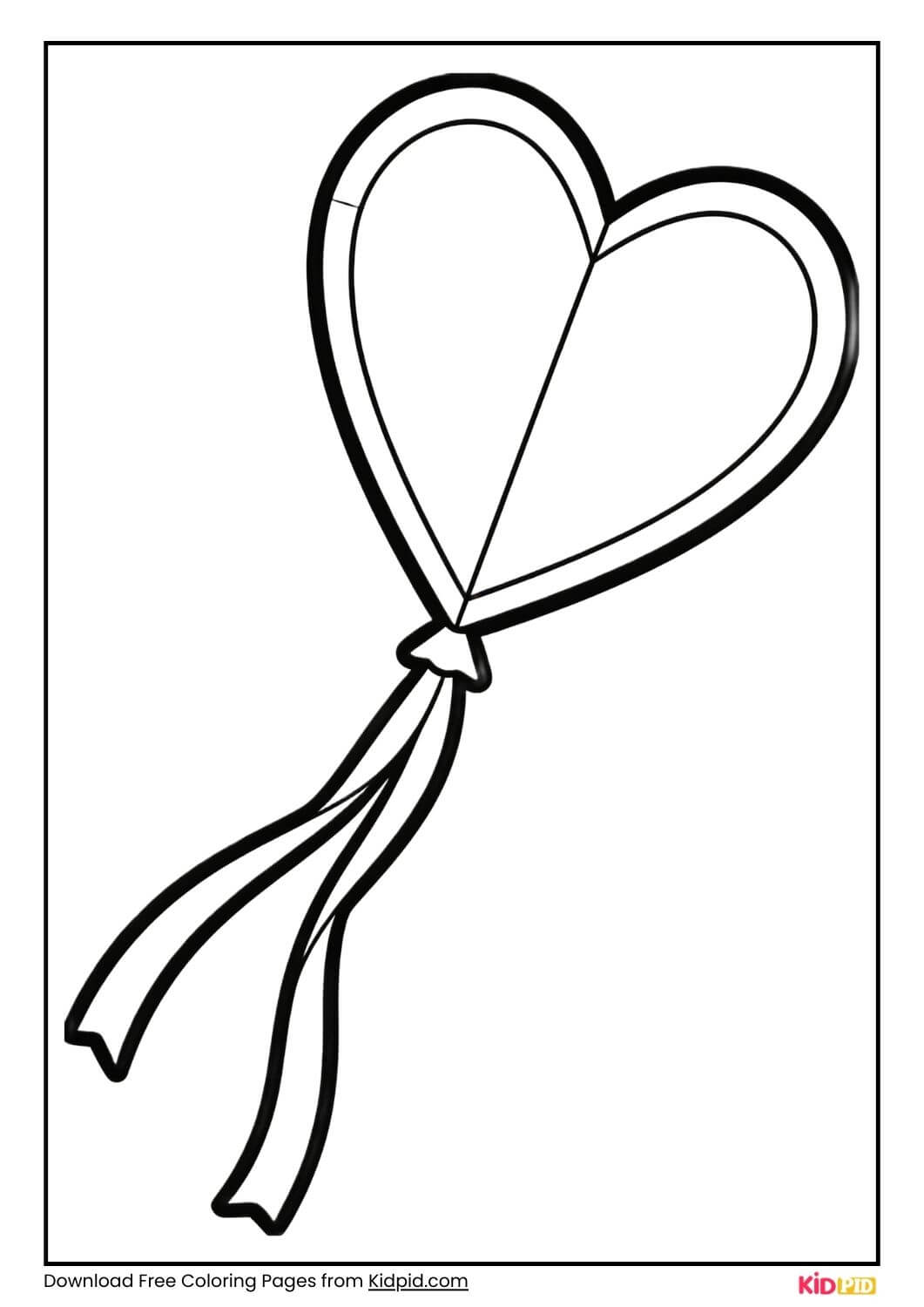Heart shaped kite coloring page