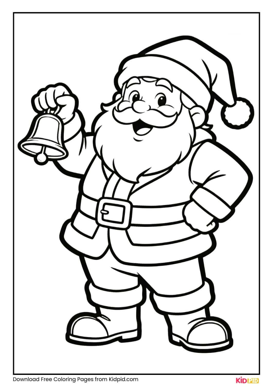 Santa Claus holding a bell for Kindergarten