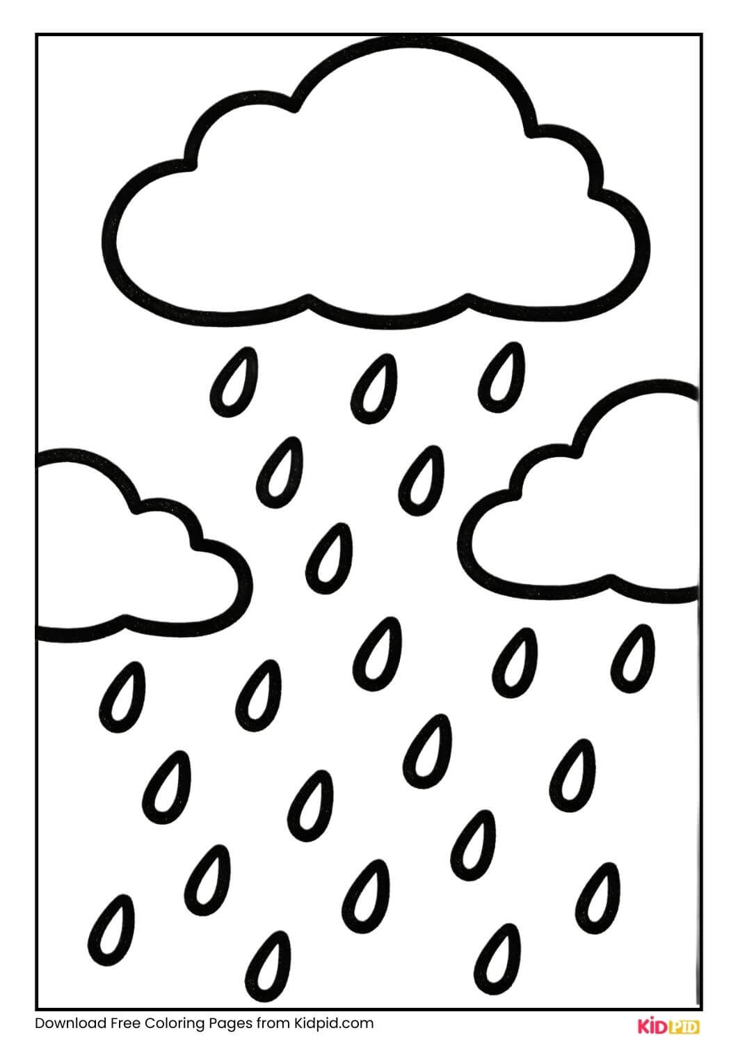 Snow falling from clouds coloring page