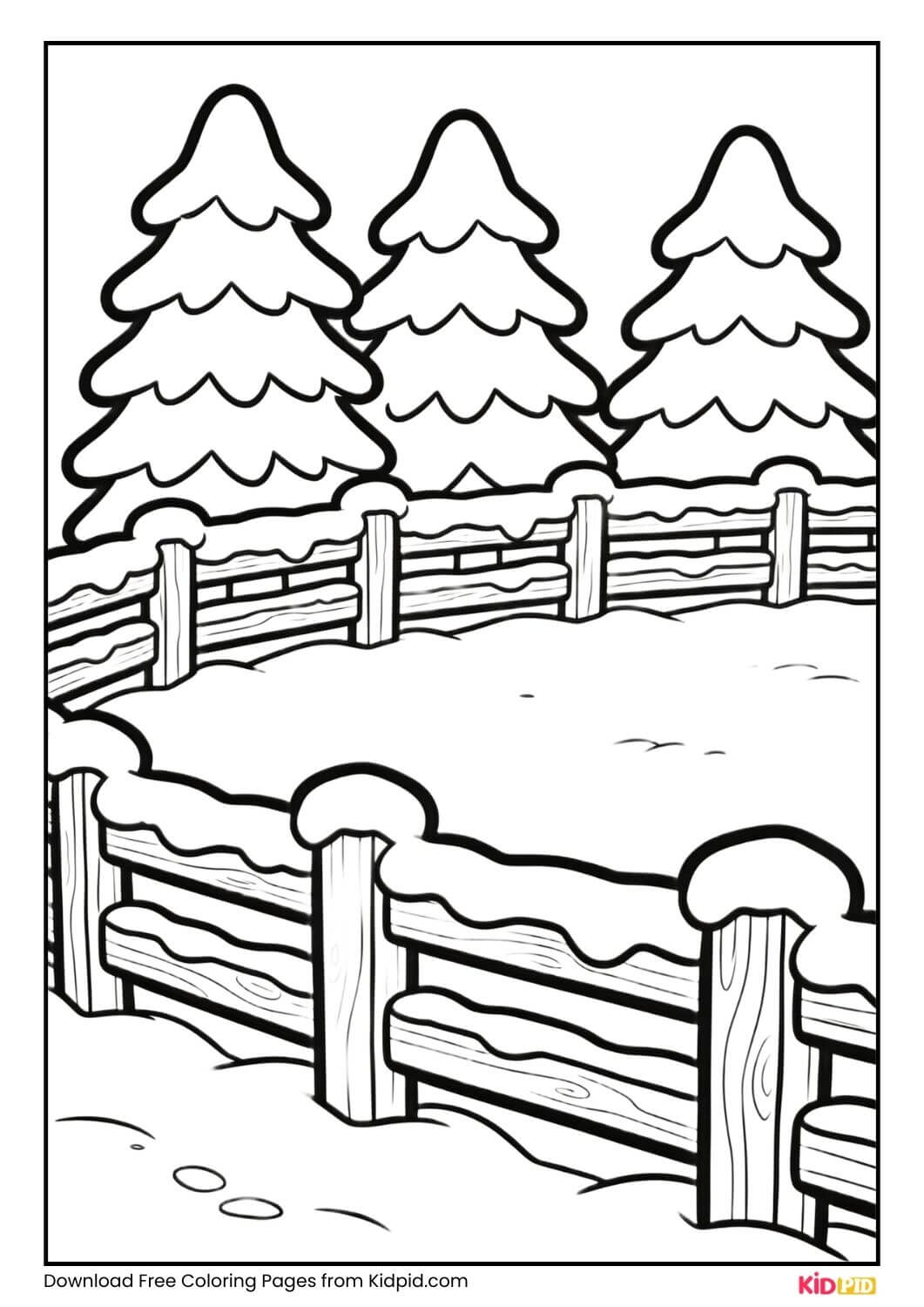 Snow angel shape on ground coloring page