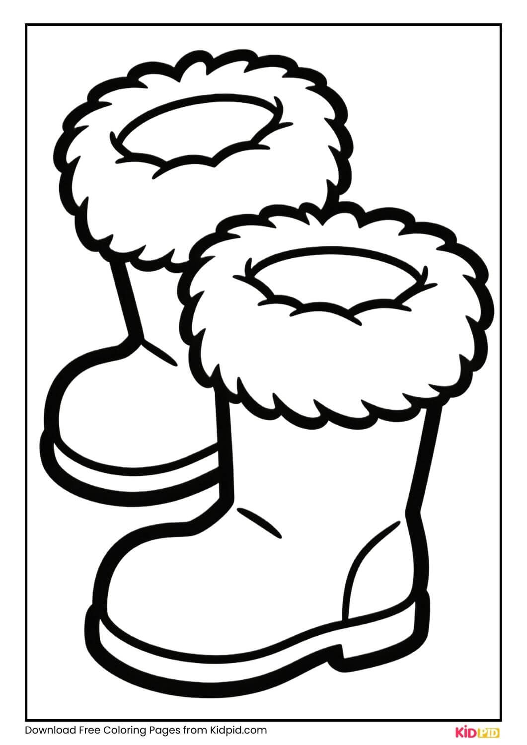 Winter boots coloring page for kids