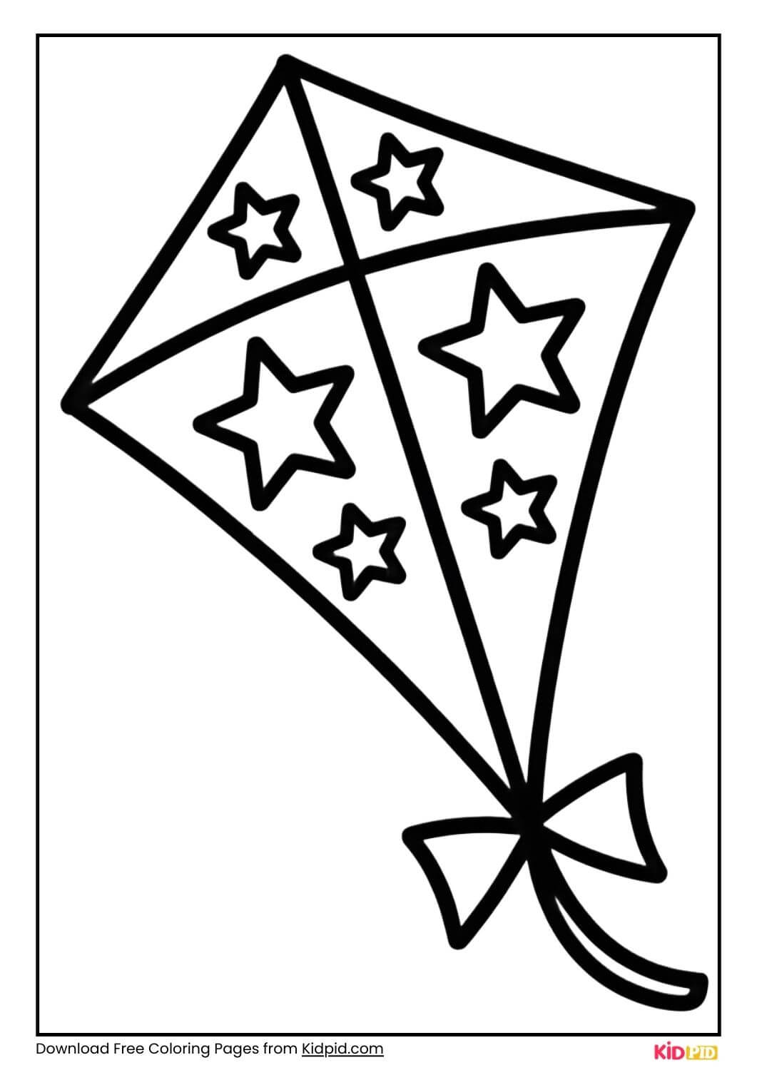 Star pattern kite coloring page