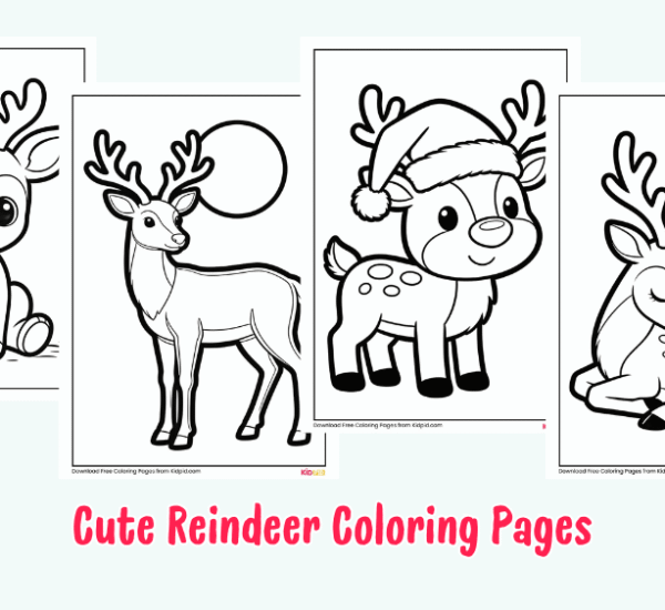 Cute Reindeer Coloring Pages Printable for Kids