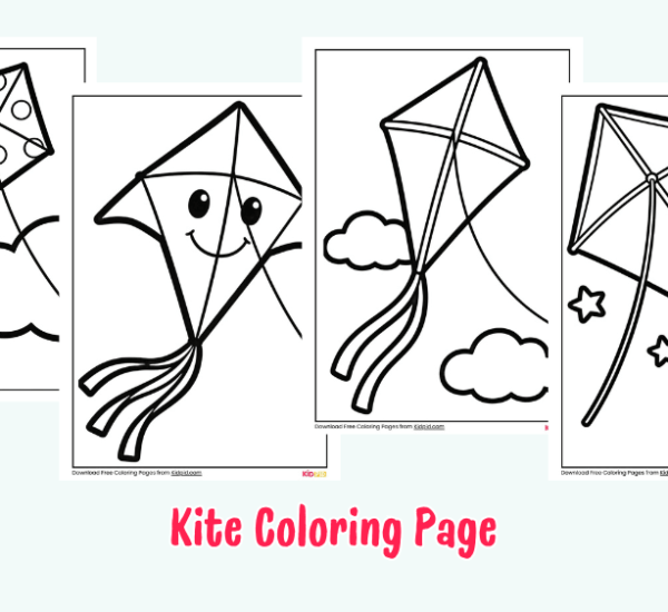 Free Printable Kite Coloring Page for Kids