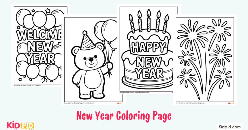 Printable New Year Coloring Pages for Kids