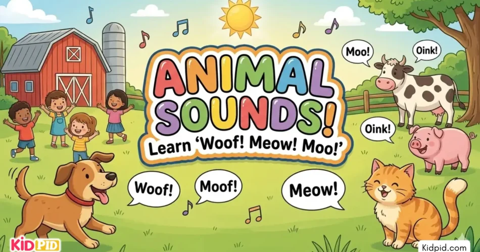 Educational Animal Sounds Learning Rhyme for Young Learners