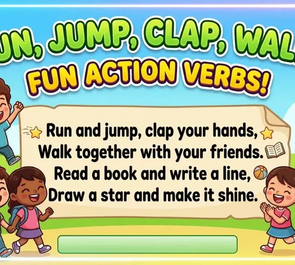 Action Verbs for Kids – Fun and Educational Rhyme to Learn Action Words