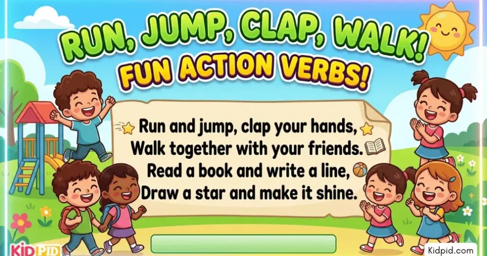 Action Verbs for Kids – Fun and Educational Rhyme to Learn Action Words