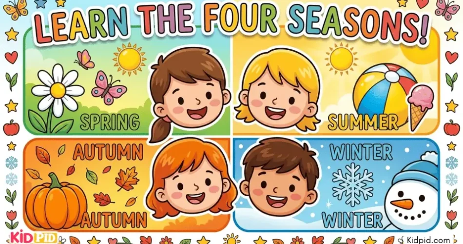 Four Seasons Rhyme for Kids | Spring, Summer, Autumn and Winter
