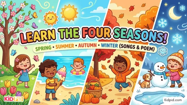 Four Seasons Rhyme for Kids – Spring, Summer, Autumn & Winter